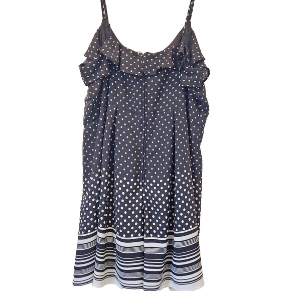 Blue‎ Rain Women's Dress Skort Blue White Polka Dot Size Large Adjustable Straps - Picture 2 of 10
